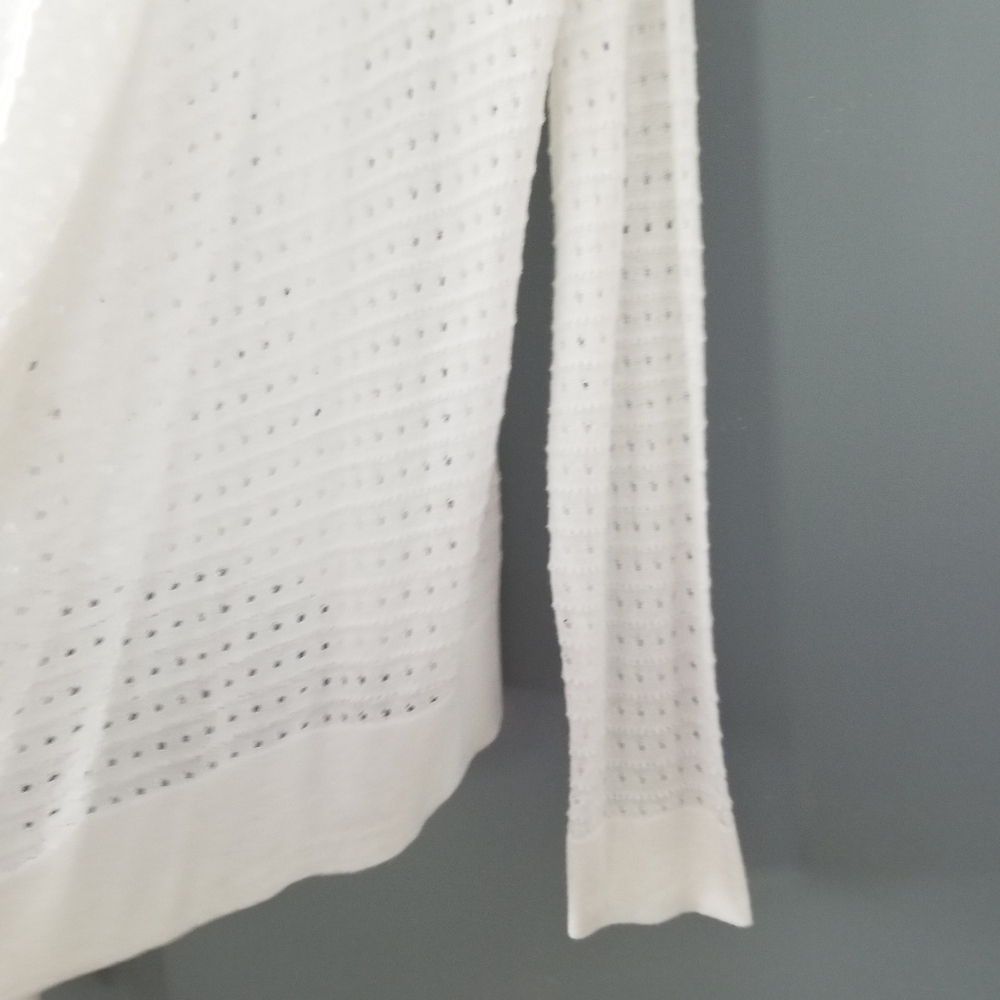 39th & Madison Womens White Knit Open Front Cartigan Sweater Size Medium - Picture 6 of 8